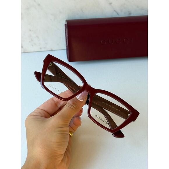 NEW Gucci GG1715O Burgundy Cat Eye Eyeglasses Frames - Picture 6 of 7